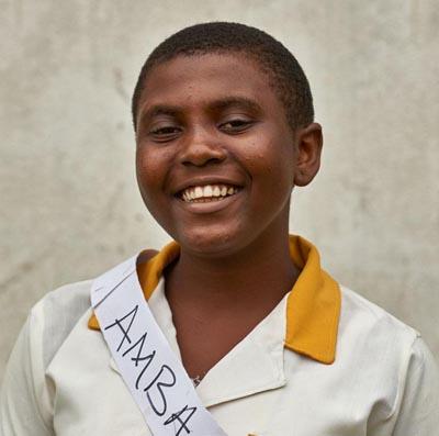 Girl in school uniform with 