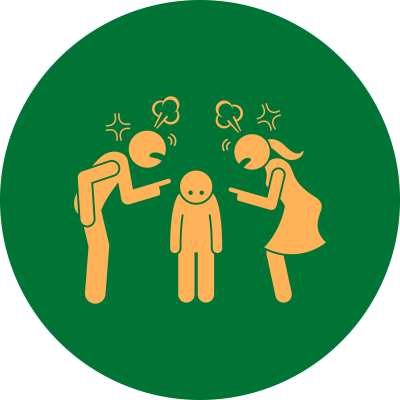 Parents yelling at child.