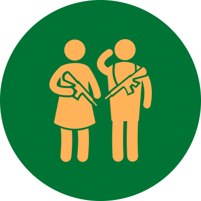 Child soldiers icon.