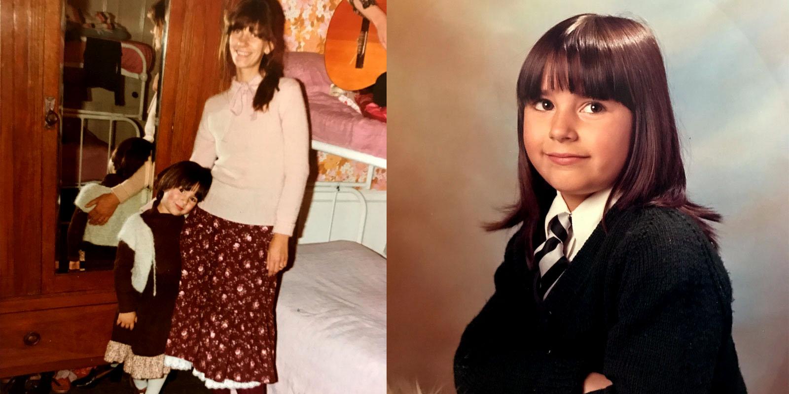 Rachel with mother. Rachel 9 years old.