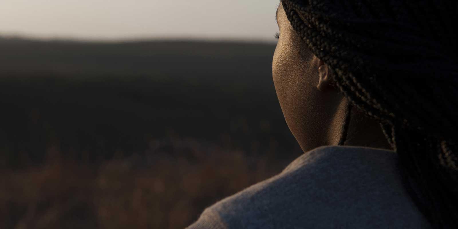 Girl seen from behind.