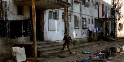 Child running in Ferenetari neighhbourhood
