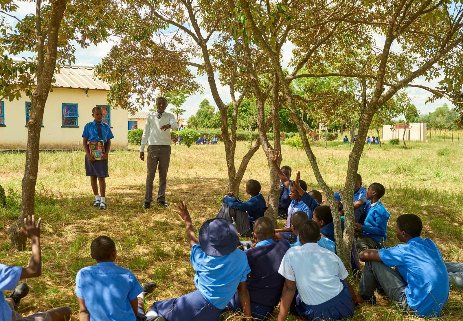 Outdoor lesson for Child Rights Club