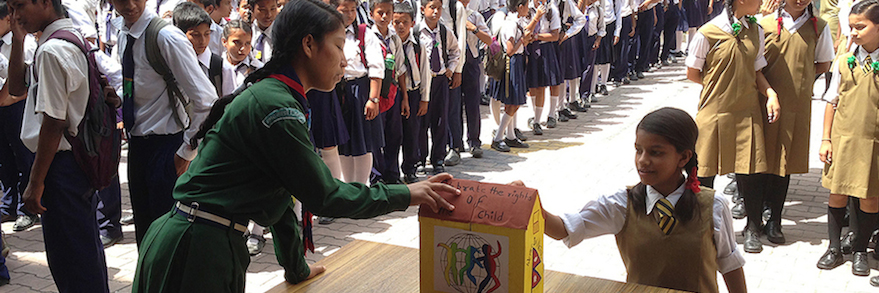 Children voting in India