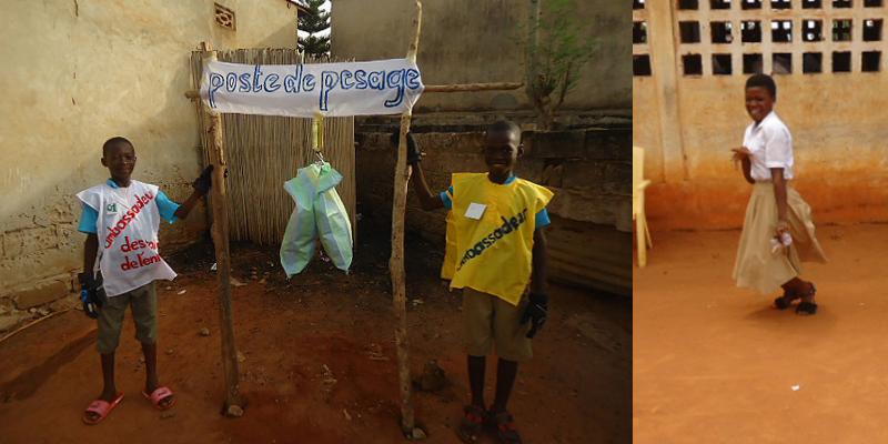 Children collecting litter