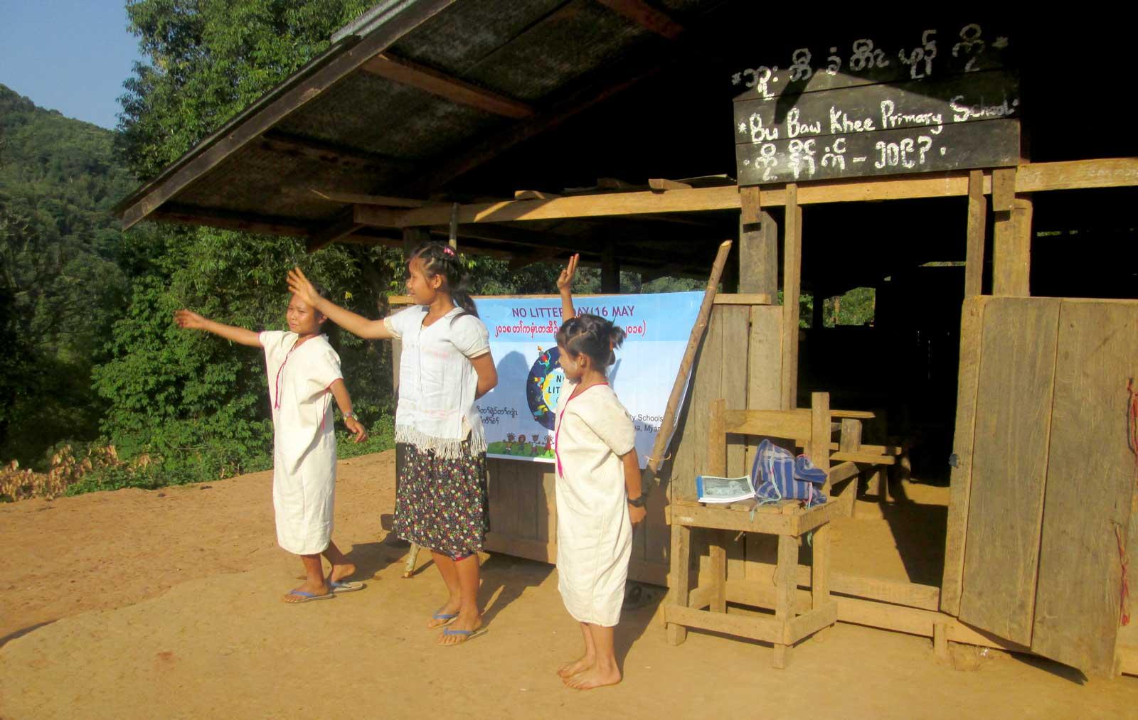 Girls giving instructions