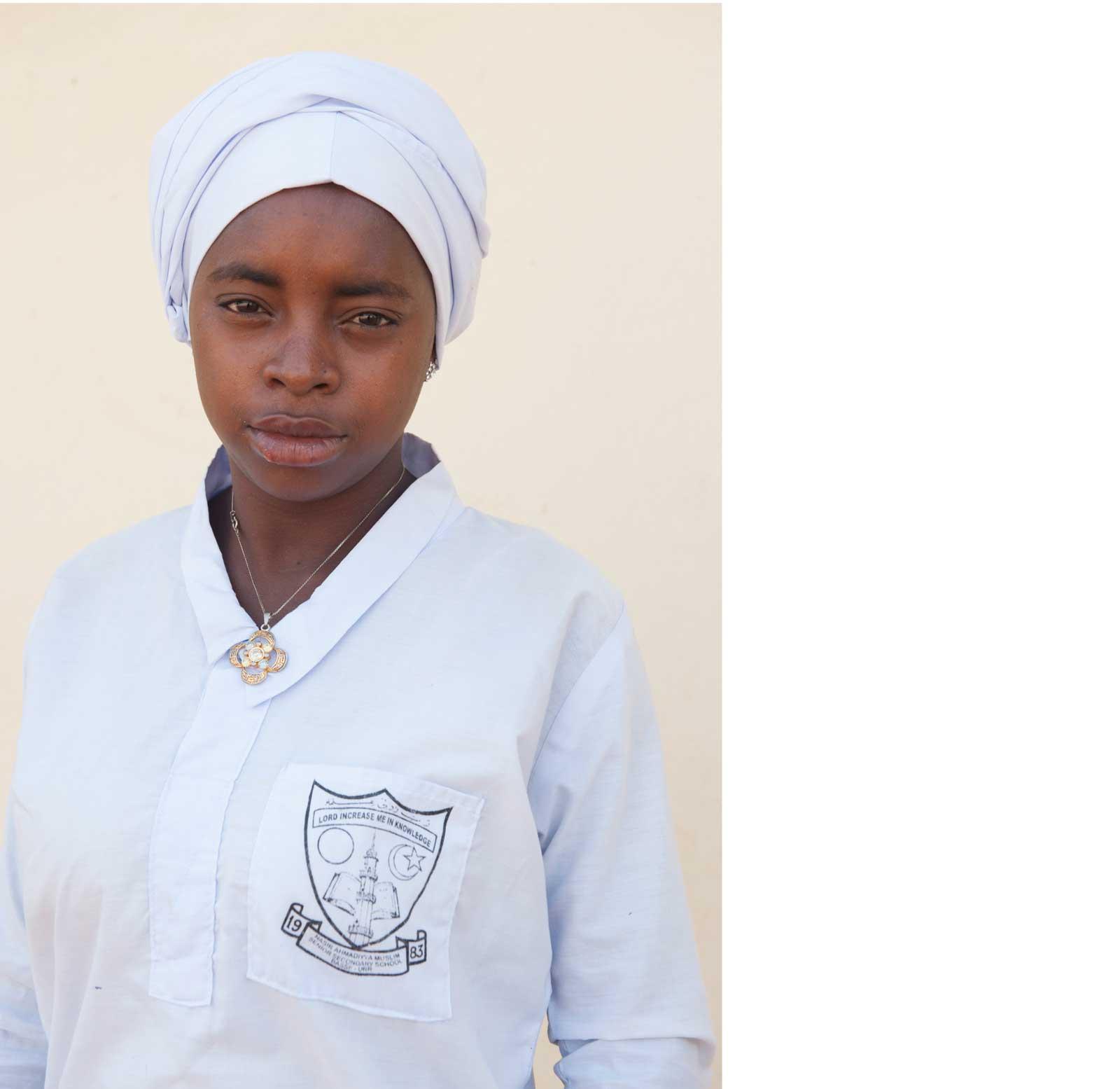 Mariama in school uniform