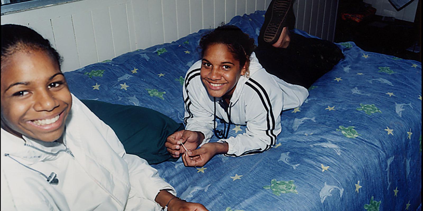 Tilly and Jojo together on a bed