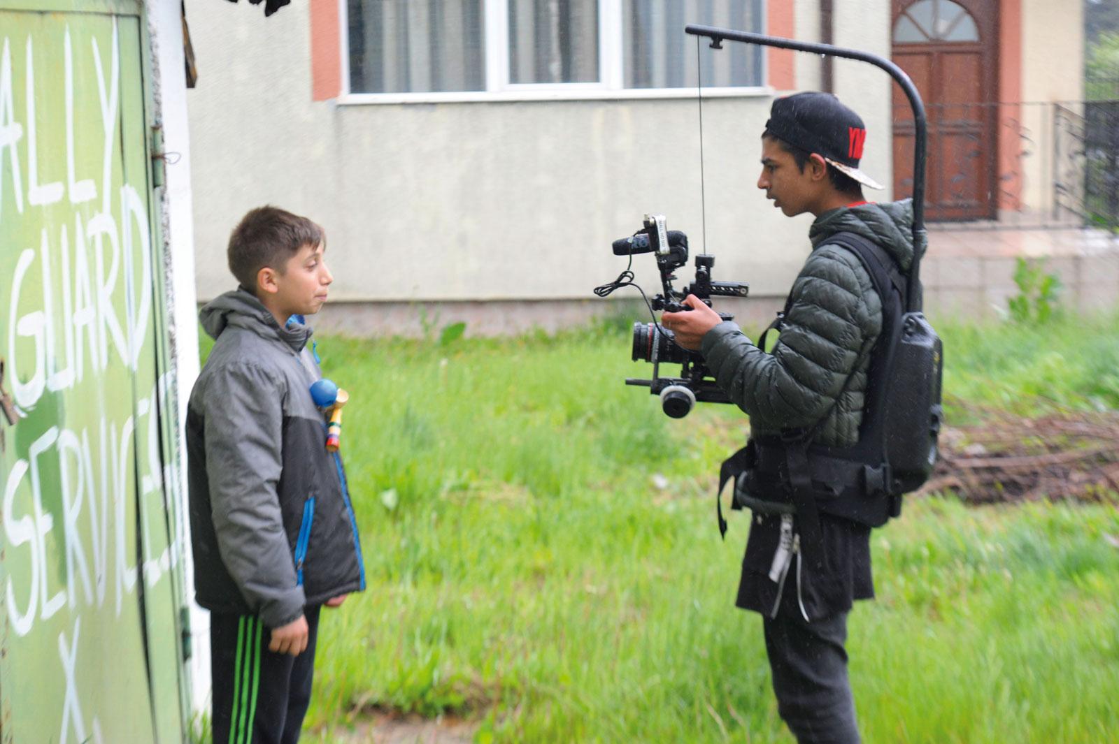 Toto with film camera