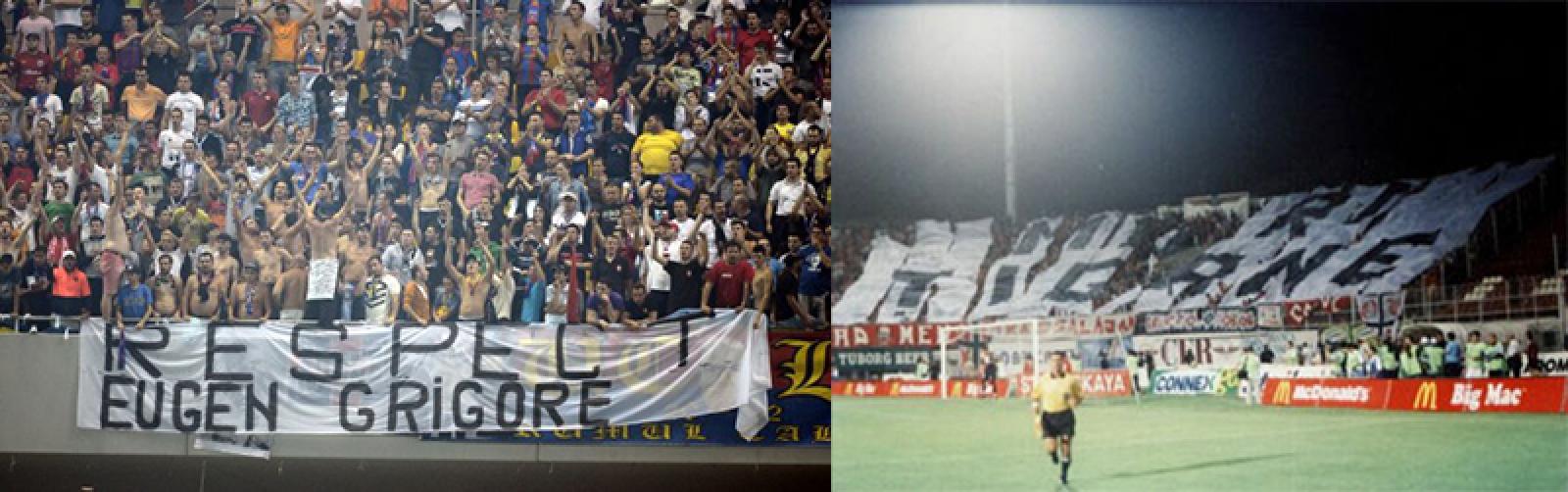 Old banners used by fans during football games